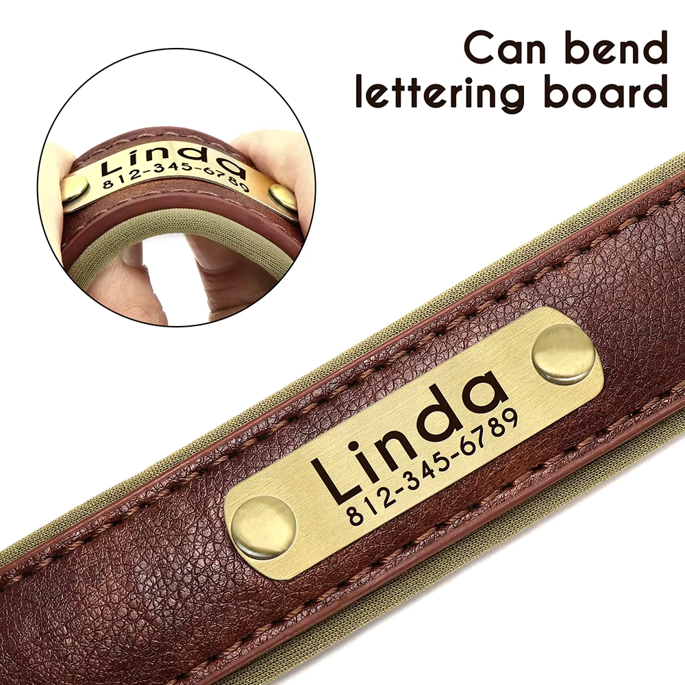 Custom Engraved Leather Nameplate